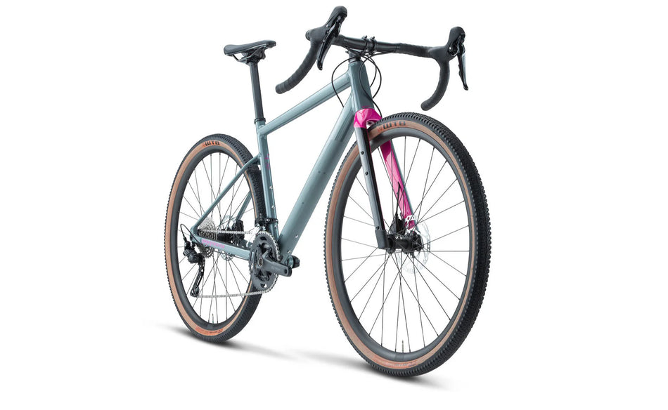 BICICLETA DE GRAVEL BMC URS  AL THREE (METALLIC GREY GREEN/FUCHSIA)