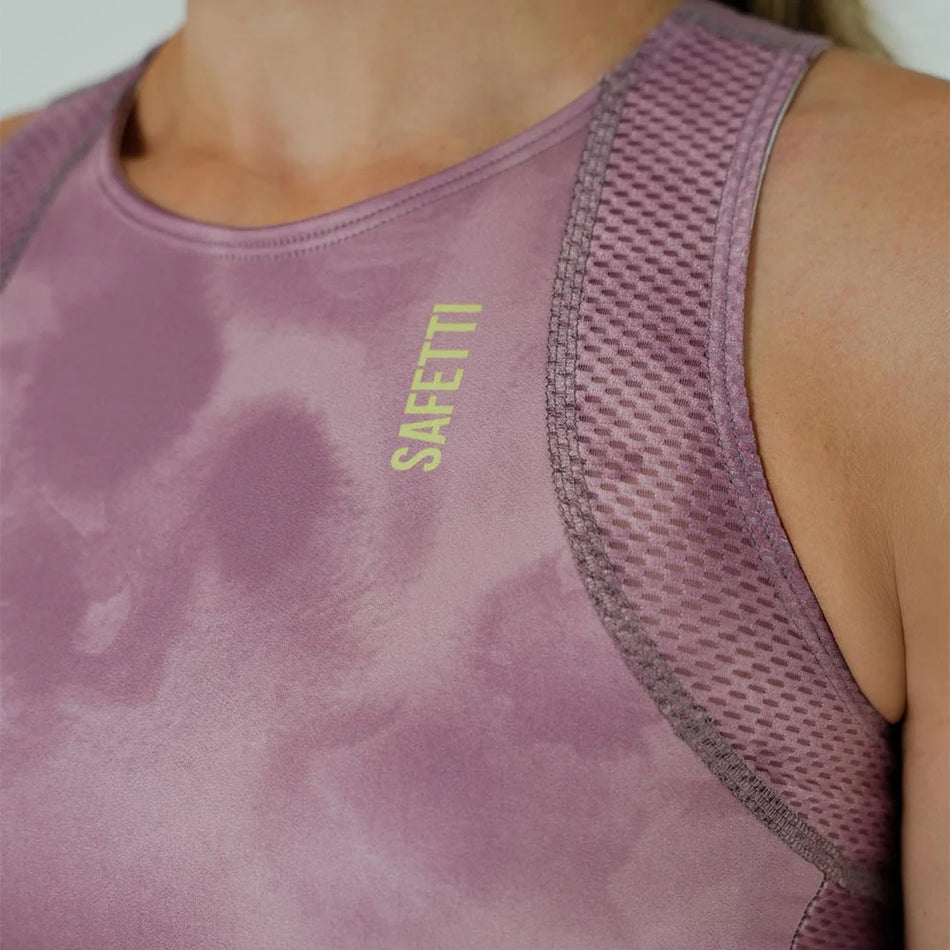 CROP TOP SAFETTI RUNNING POCKET ROSE PARA MUJER