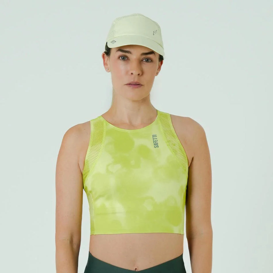 CROP TOP SAFETTI RUNNING POCKET LEMON PARA MUJER