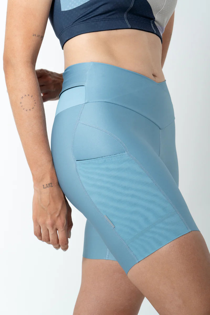 PANTALONETA SAFETTI MUJER RUNNING TITAN AZUL POLVO