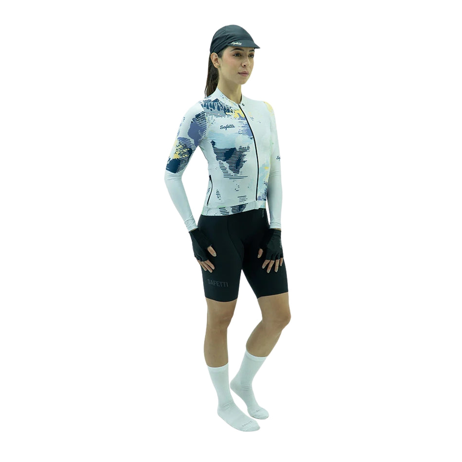 JERSEY SAFETTI CICLISMO MANGA LARGA FRACT GRIS PARA MUJER