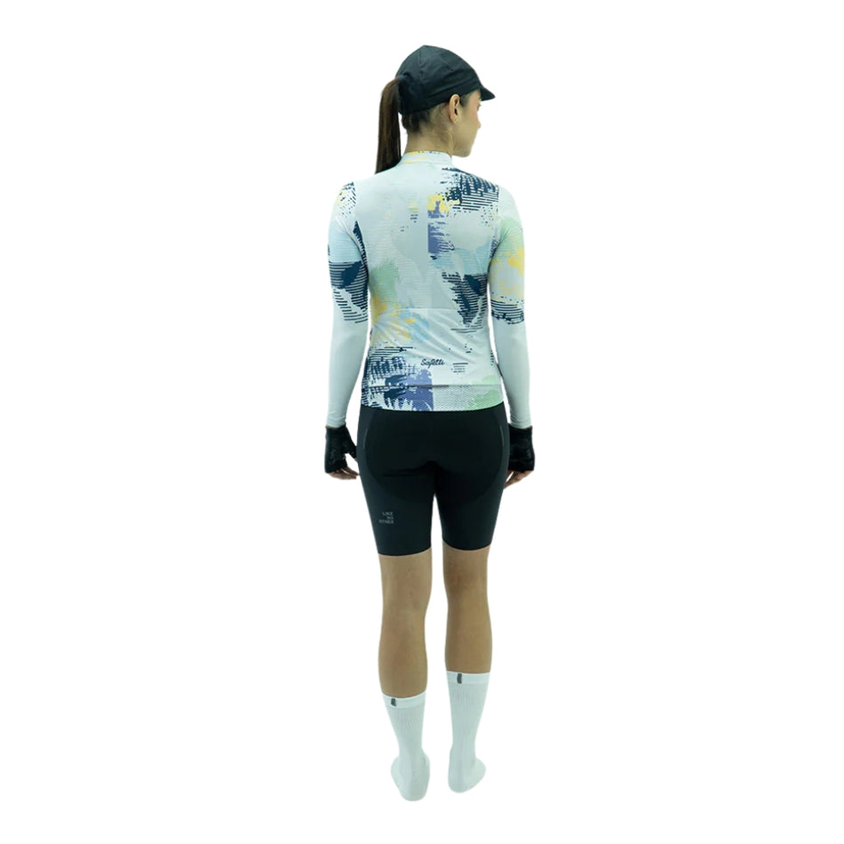 JERSEY SAFETTI CICLISMO MANGA LARGA FRACT GRIS PARA MUJER