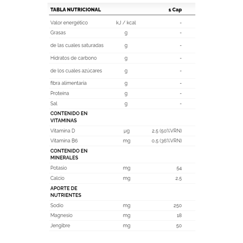 TARRO SALES 226ERS ELECTROLYTES SIN CAFEINA (100 UNIDADES)