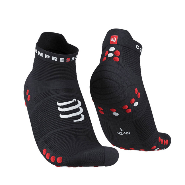 MEDIA COMPRESSPORT RUNNING TOBILLERA V4.0 PRO NEGRA/ROJA