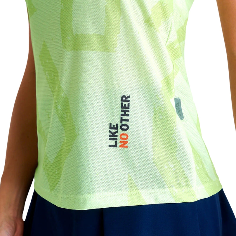 CAMISETA RUNNING MUJER MANGA SISA ENGRAVED YELLOW