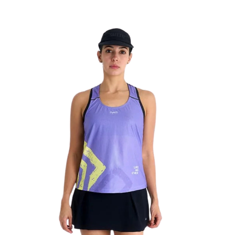 CAMISETA RUNNING MUJER MANGA SISA ENGRAVED LILA