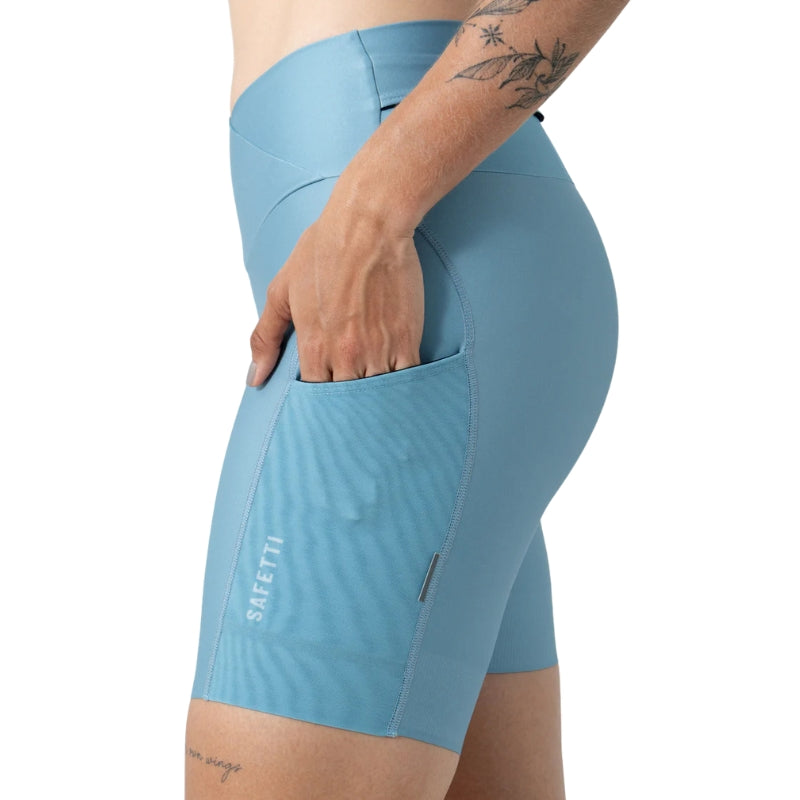 PANTALONETA SAFETTI MUJER RUNNING TITAN AZUL POLVO