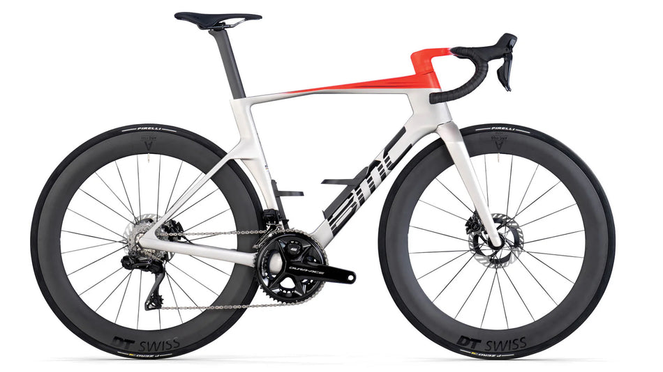 BICICLETA BMC TEAMMACHINE R 01 TWO (ARTIC SILVER-NEON RED)